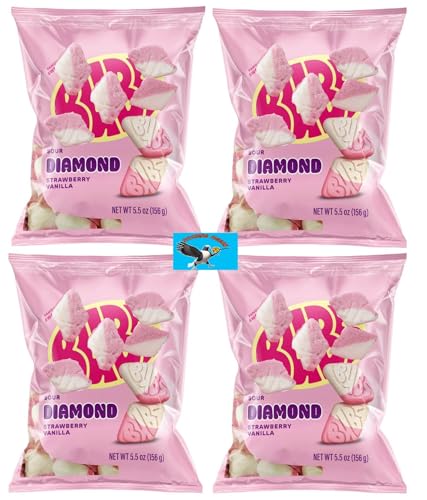 BUBS Sour Strawberry Vanilla Diamond Foam Candy – 22oz Total | Sweet & Sour Scandinavian Foam Treats for Candy Bowls & Sharing - image 1