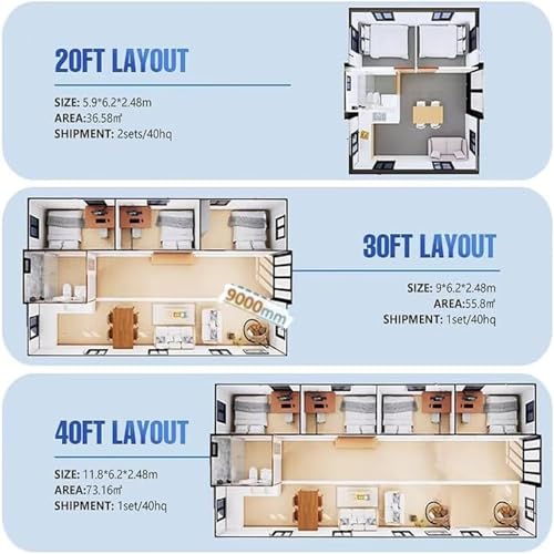Expandable Prefab Tiny Home with 2-3 Bedrooms, Bathroom & Kitchen – Foldable Container House for Adults, Portable Modular Prefabricated House for Living, Office, or Rental Use - Image 6