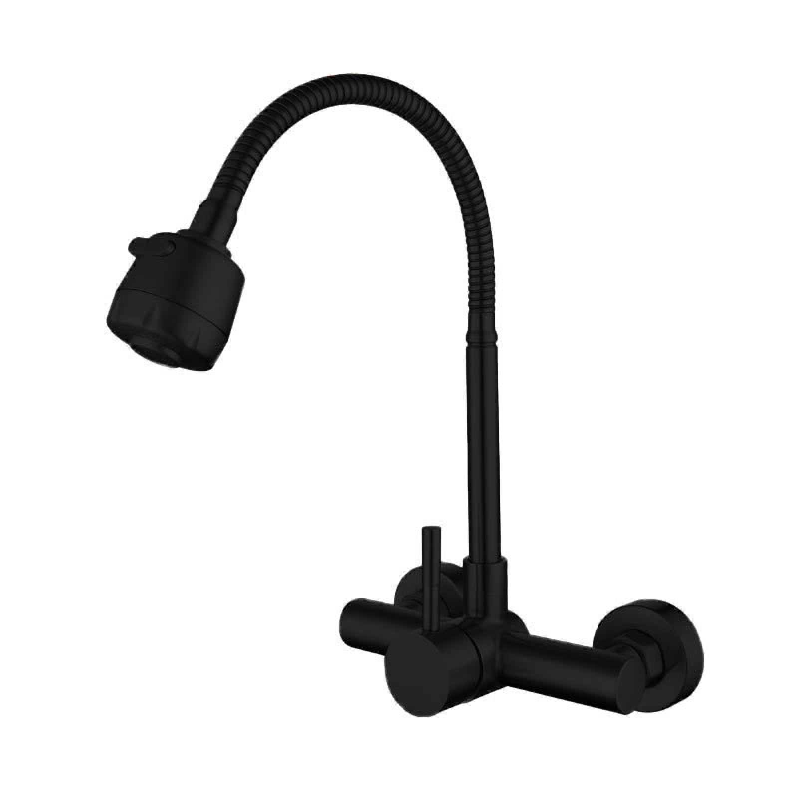 Fanjubei Black Wall-Mounted Shower Water Outlet Kitchen Hot And Cold Water Faucet,