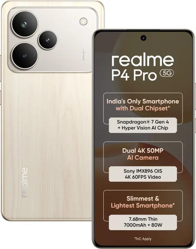realme P4 pro 5G Smartphone 8+128GB Birch Wood, 6.8-inch Screen, ...