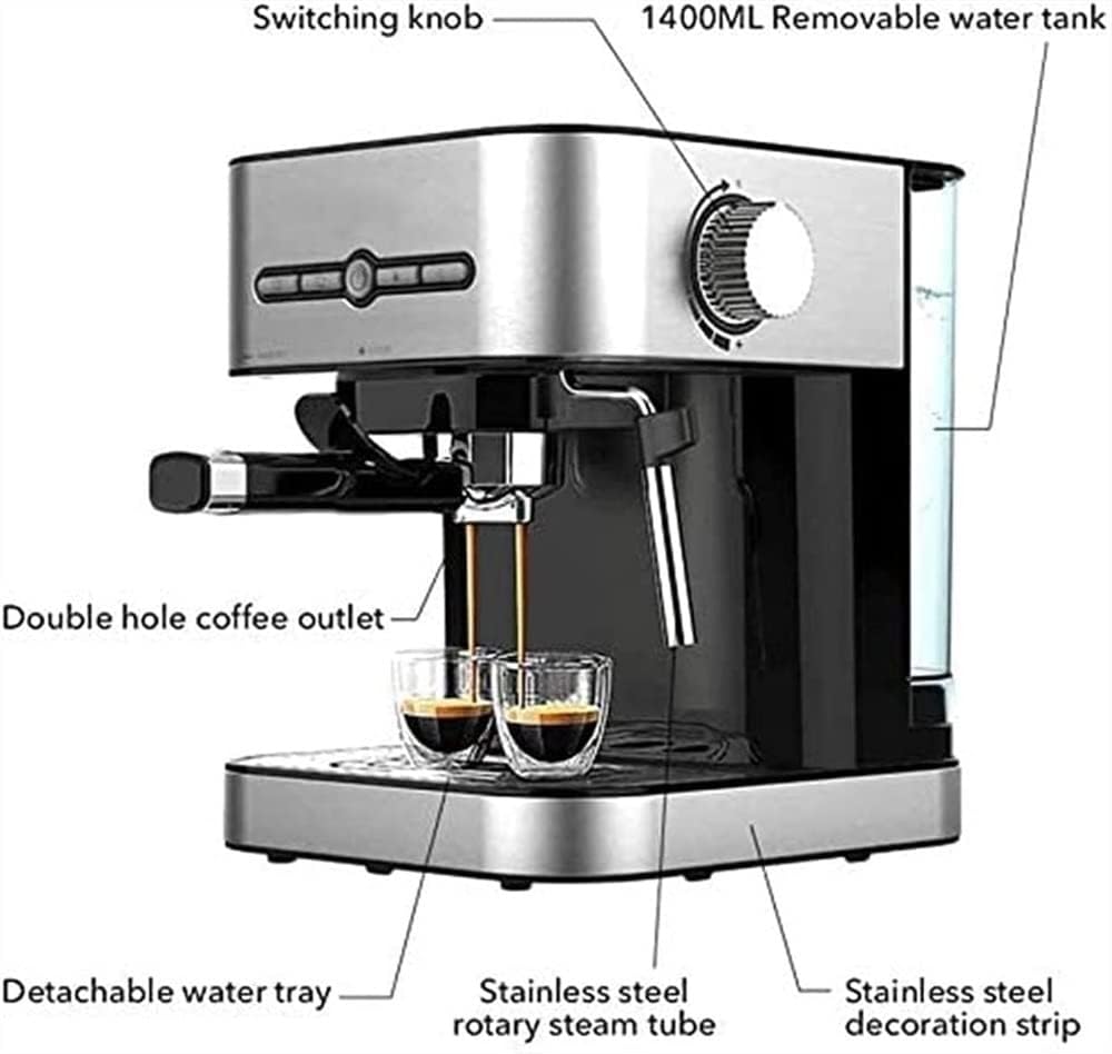 7LiuYueFei6 Espresso Machine, 15Bar Expresso Coffee Maker with Milk Frother Wand, Automatic Coffee Machines for Espresso, Cappuccino Latte and Macchiato, 950 W 7