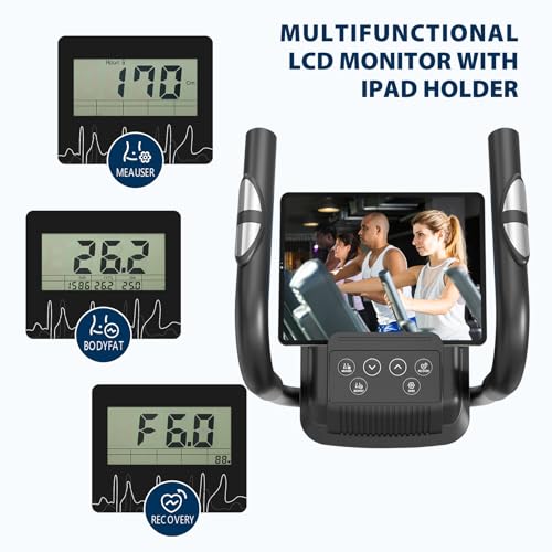 Velo Elliptique, Vélo Elliptique Silencieuse pour la Maison, 16 Niveaux de Résistance Réglable, Capteur de Pouls et Écran LCD, Machine Elliptique d'entraînement Aérobique – Image 6