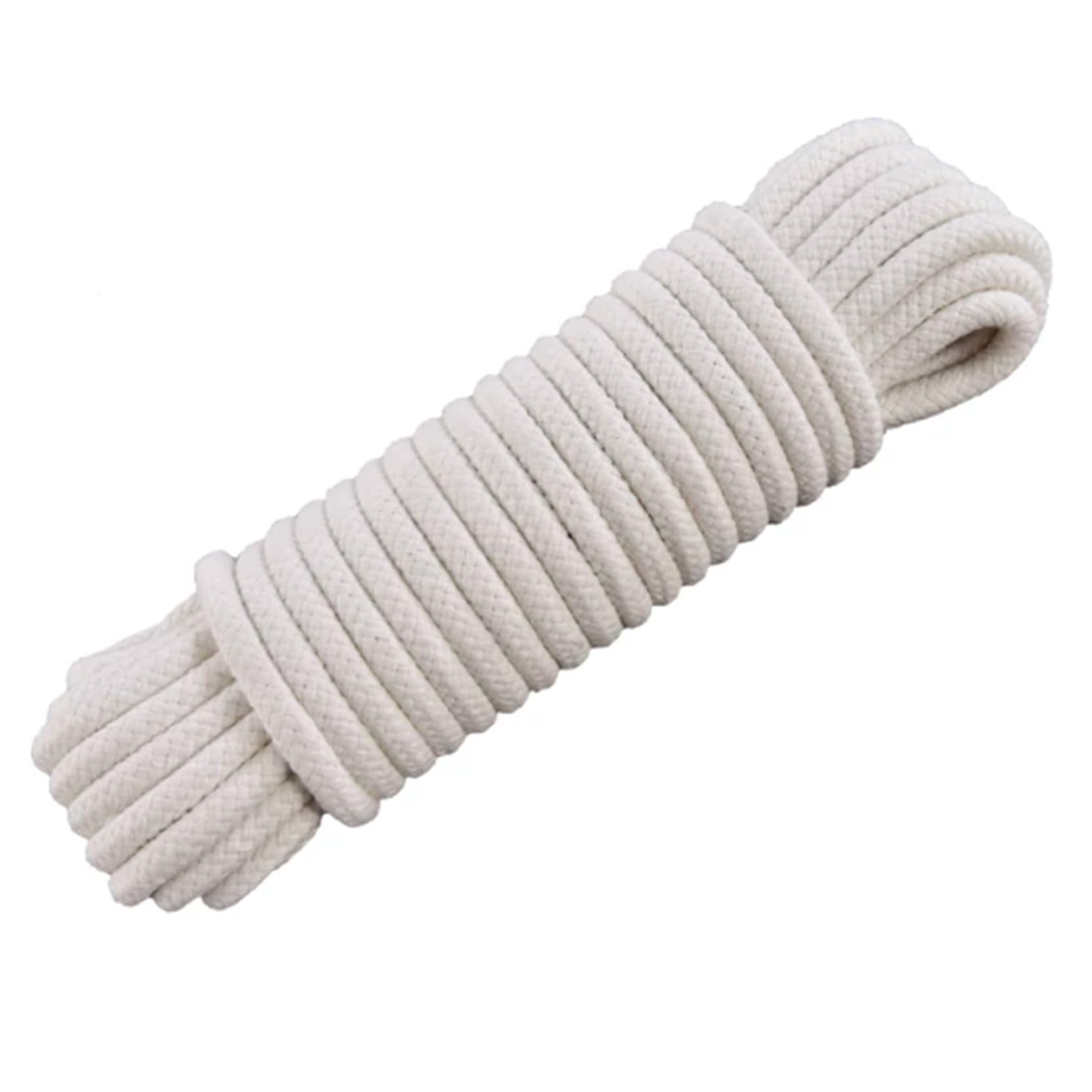 50 m 100 m Wäscheleine aus Baumwolle, Durchmesser 4–14 mm, | Starke Mehrzweck-Wäscheleinen aus geflochtenem Baumwollkern, geeignet for Bündeln, Verpacken und for Fahnenmasten(12mm,50M)