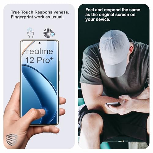 Image of TPU hydrogel Edge to Edge Screen Protector Guard For Realme 12 Pro and Realme 12 Pro Plus (6.7 Inch) With Installation Kit | Fingerprint Compatible | Edge to Edge Coverage