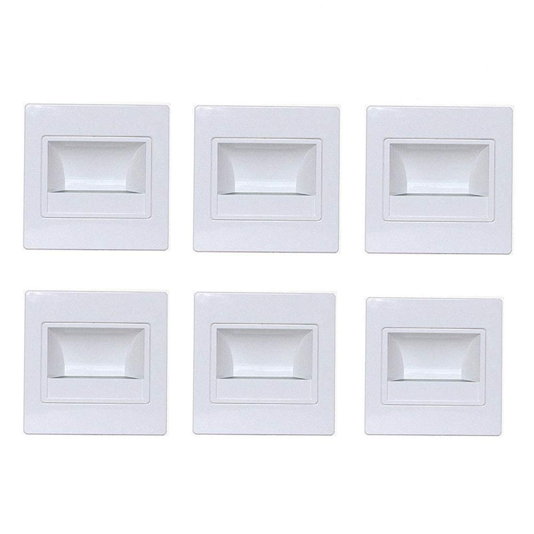 Dreamworth 6-Pack LED Corner Wall Lamp 85-265V Embedded LED Stairs Step Night Light LED Stair Wall Lighting for Hallway, Stairs, Closet