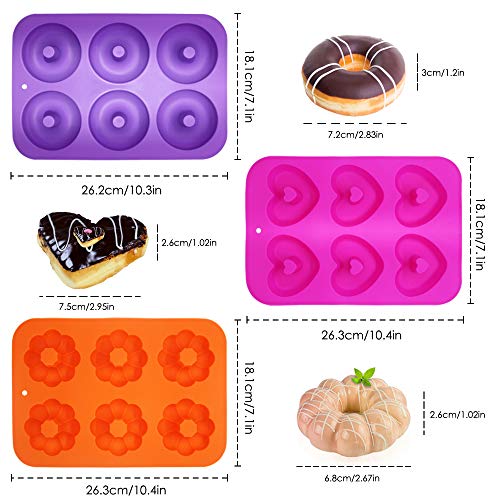 3 Pack Silicone Baking Tray Doughnut Maker Moulds, FineGood Cupcake Tray Silicone Muffin Molds Donut Pan Bagel Making Mould Tray - Image 4