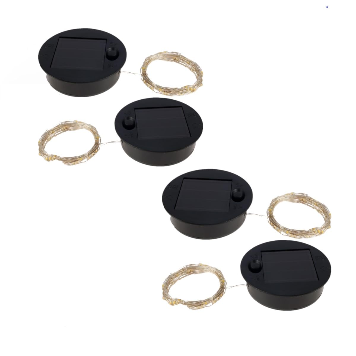 4PCS Solar Light Replacement Top with 30 LED String Light Waterproof Replacement Solar Panels for Garden Lights 7cm Replacement Solar Light Units for Watering Can Lights Outdoor Hanging Lanterns
