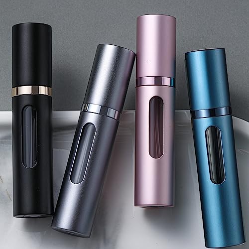 Emwel Perfume Atomiser, Empty Travel Perfume Atomiser, Mini Portable Spray Bottle with Window for Travel, 8 ml (Black) - Image 3