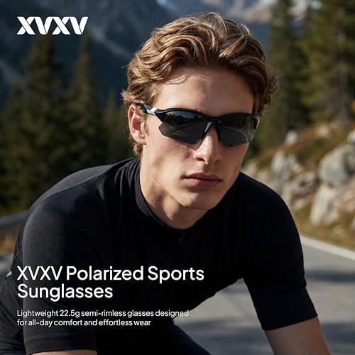 XVXV Half-Frame Polarized Sports Sunglasses
