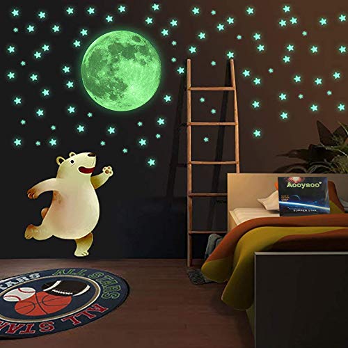 Glow in The Dark Stars for Ceiling or Wall Stickers-Realistic Stars and Full