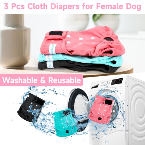 Image of Paw Legend Washable Reusable Female Dog Period Diapers for Heat Doggie Puppy Diapers for Female Dogs (3 Pack,X-Large)