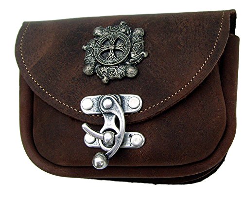 Gürteltasche Wikingerkreuz Leder Farbe Braun