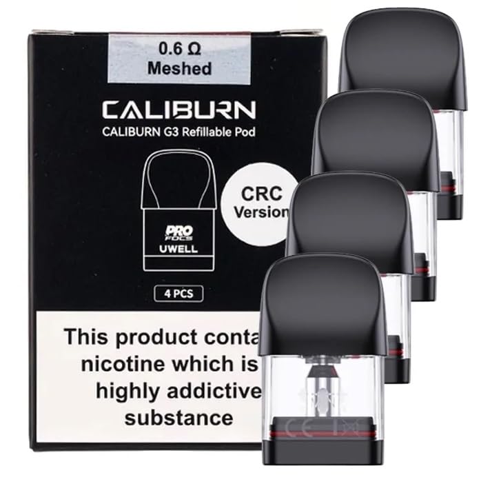 Uwell Caliburn G3 Pod 2ml 4pcs - 0.4ohm 0.6ohm 0.9ohm 1.2ohm Meshed - Cartucho depósito Remplazo...