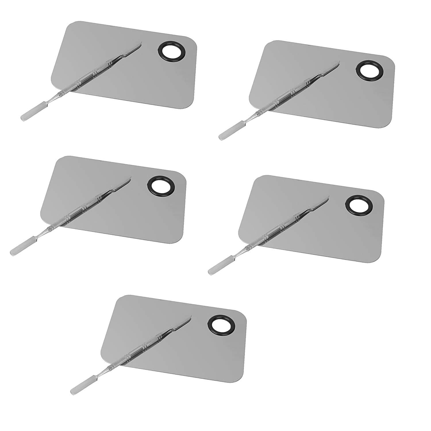 Brain Freezer Pack Of 5 Makeup Palette with Stainless Steel Square Shape Spatula Silver-image-37