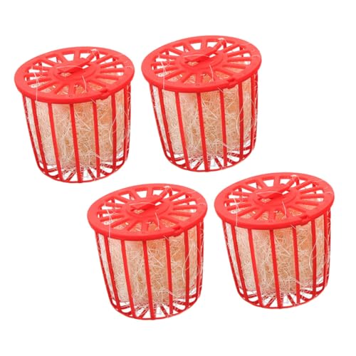 IWOWHERO 4pcs Bird Nesting Tool Pigeon Nest with Jute for Parrots Canaries More Easy to Install Breathable Washable Bird Nesting Bowls for Cages