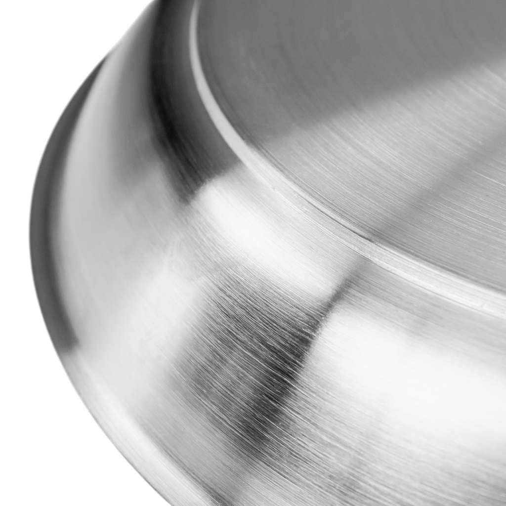 MEGA-M Patelnia Gastronomiczna ze Stali Nierdzewnej 28 cm | Trójwarstwowe Dno Sandwich, Do Kuchenek Gazowych Ceramicznych i Indukcyjnych, Inox