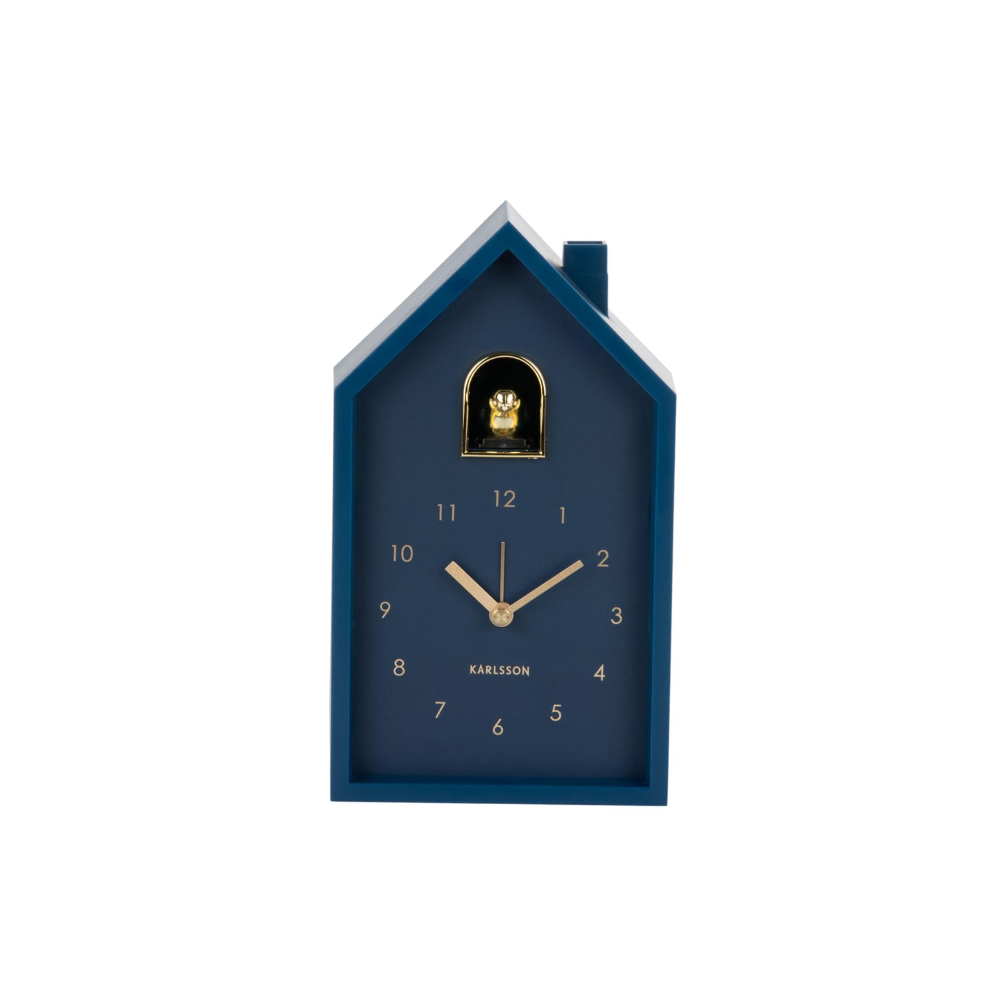 Karlsson Reloj de pared moderno de cuco 'ORO' - Azul (KA6077DB)