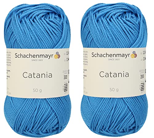 Image of [ Set of 2 Skeins ] SMC Catania Originals 100% Mercerized Cotton Yarn, Total 3.52 Oz. Each 1.76 Oz (50g) / 136 Yrds (125 m) Amigurumi Yarn Fine-Sport 2 (384 Capri)