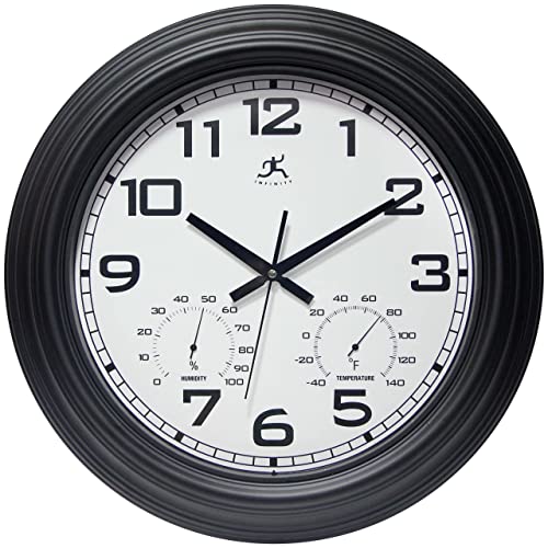 Infinity Instruments Classique Wall Clock, Modern Indoor/Outdoor ...