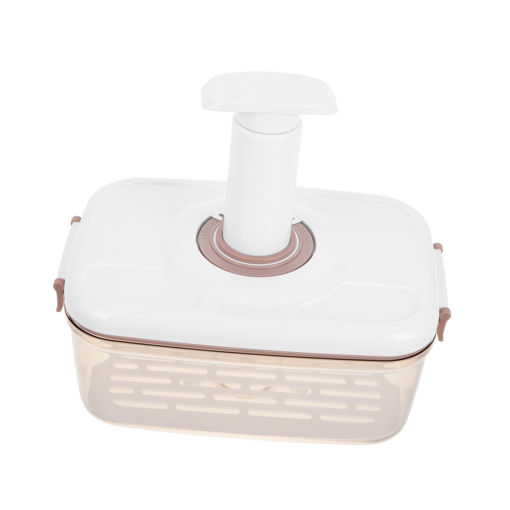 Alipis Boîte de Conservation sous Vide 1 Set 2, 1 L en Plastique Beige