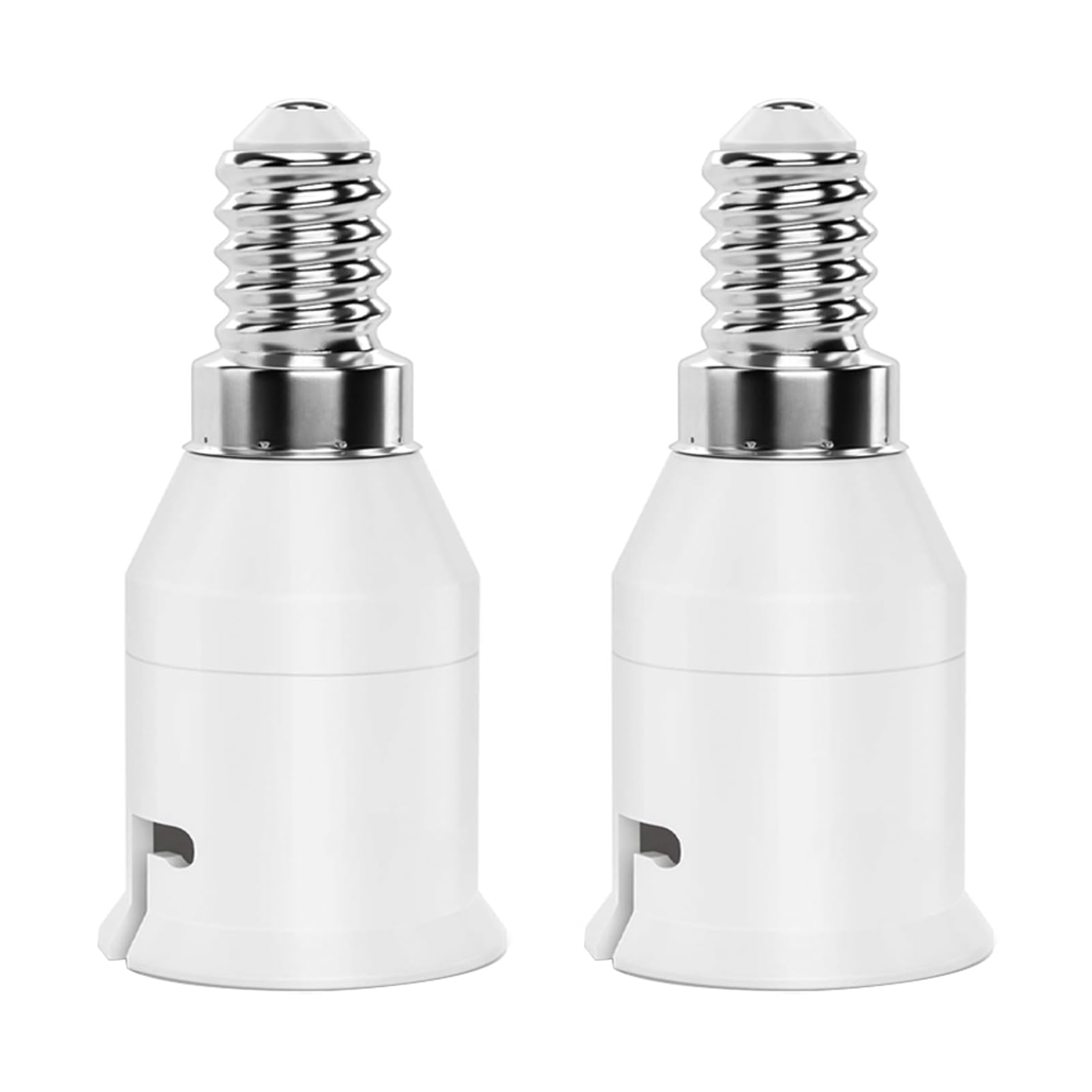 2 Pcs E14 to B22 Adapter, E14 to B22 Socket Converter, SES to BC Socket Converter Edison Small Screw to Bayonet Cap Lamp Holder for LED Halogen Filament Bulbs Flame Retardant Housing, 220–240V
