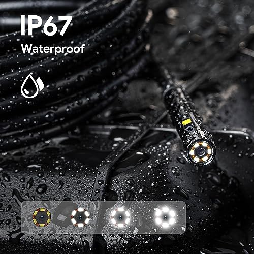 DEPSTECH Endoskopkamera mit Licht, 5 Zoll IPS Bildschirm Dual Lens Endoskop, Kanalkamera,...