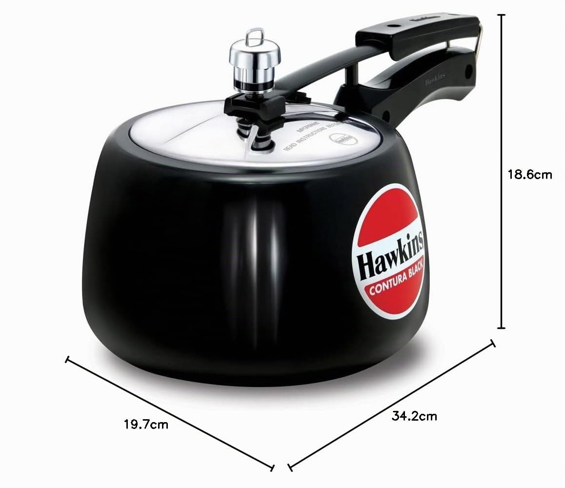 HAWKINS CB30 Harteloxiert Schnellkochtopf, aluminium, 3 liters, Contura Schwarz