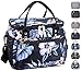 Tomule Bolsa Termica Porta Nevera Fiambrera Almuerzo Trabajo Hombre Mujer para Llevar Comida Tela Termo Alimentos Agua Pequeña Mochila Tupper Merienda Infantil Bebe Playa Portatil 8L Blanco Floral