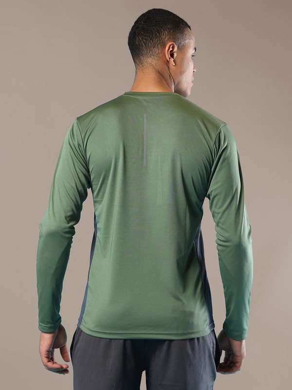 Image of CHKOKKO Gym T Shirts for Men Workout Solid Quick Dry Sports Men T-Shirts Breathable Lightweight Full Sleeve Regular Fit Round Neck Running Stylish Tshirt for man
