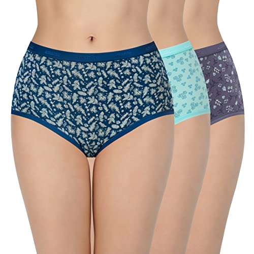 Image of Amante Printed Cotton Full Brief Panty Pack(Pack of 3)