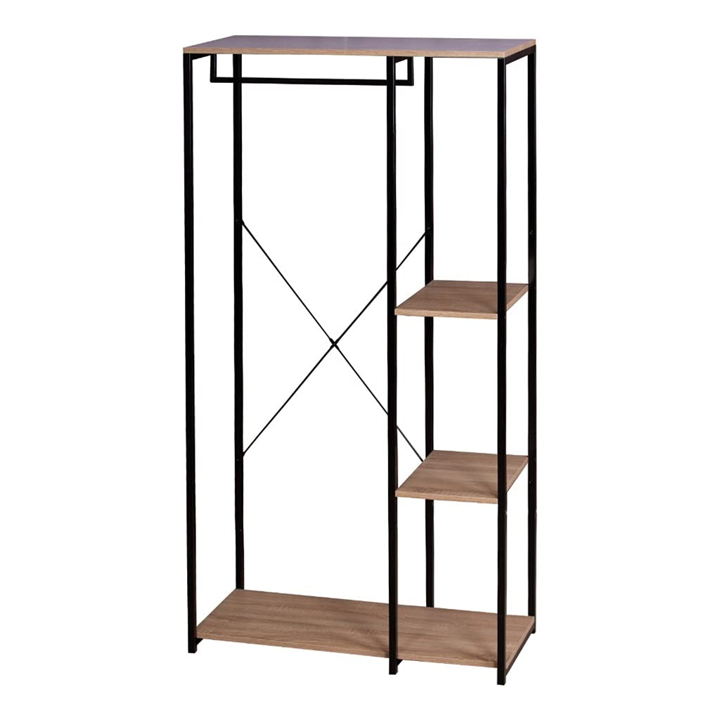 MOBYGKFY Coat Rack Floor Standing Clothes Hanging Storage Shelf Racks with Shelf Shoe Rack Bedroom Living Room Furniture(Svart)