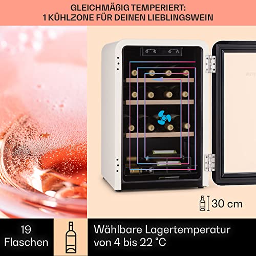 Klarstein Weinkühlschrank, Getränkekühlschrank Schmal, Kühlschrank mit Glastür, Getränkekühlschränke Freistehend, Weinkühlschrank Klein, Weinkühlschränke 1 Zone, UV-Schutz, 4-22 °C, 19 Flaschen - 3