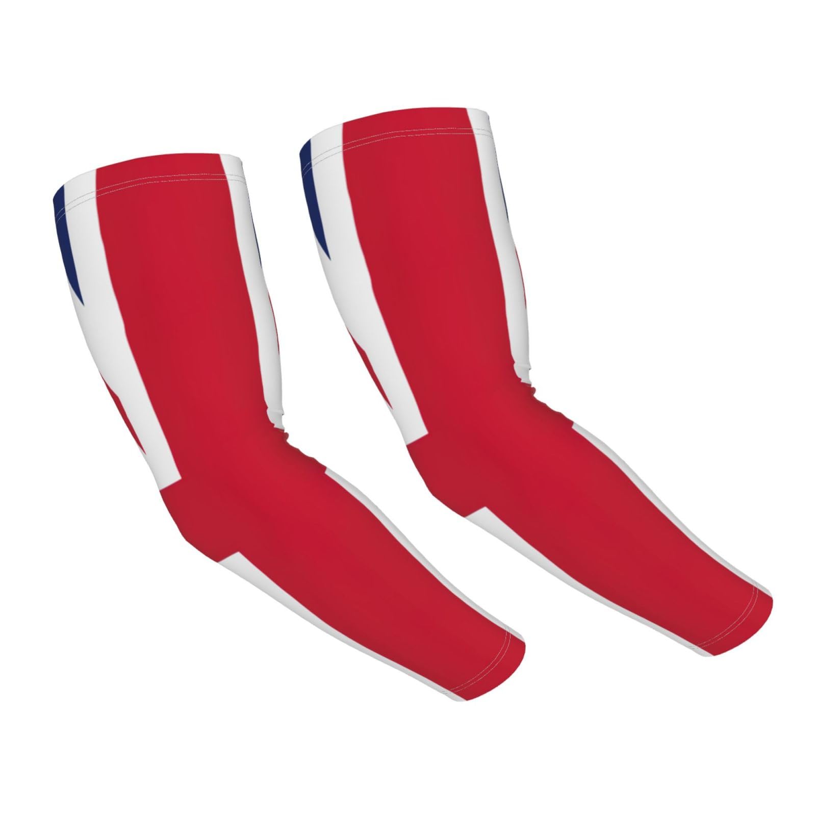 Duwaa Unisex Black British Flag Print Sports Running Arm Sleeves, Uv Protection Cooling Compression Arm Sleeves For Men Women