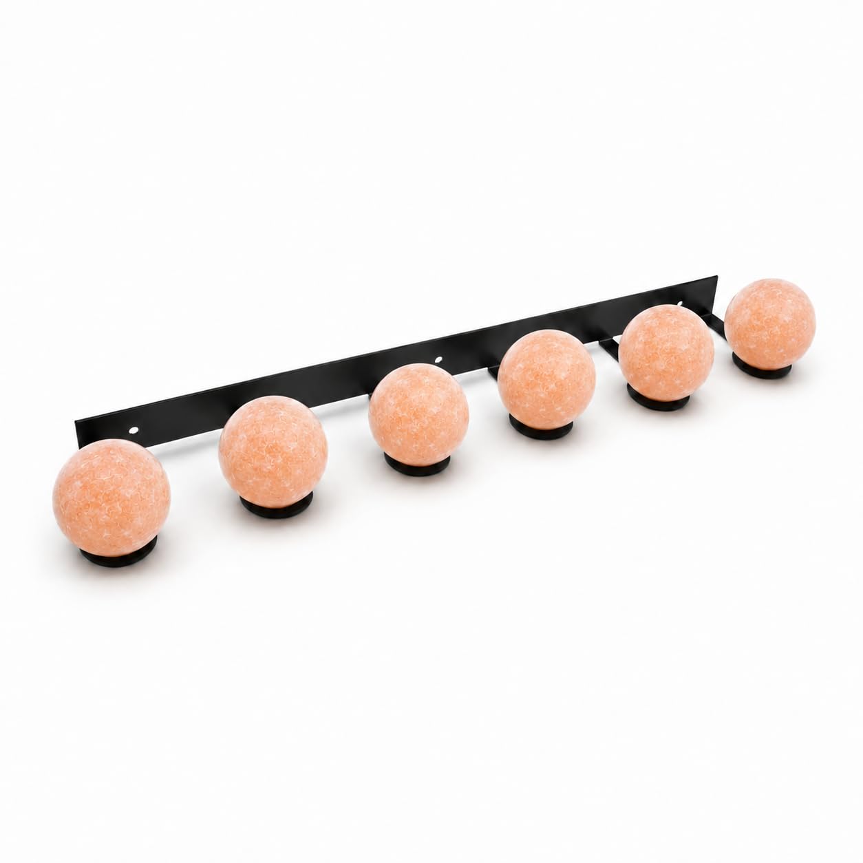 6 bolas de sal del Himalaya con soporte de pared – Juego de bolas de terapia de sal para sauna y purificador de aire natural