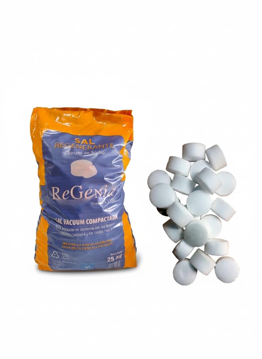 Sal Mineral Vaccum para Descalcificador y Piscinas en Tabletas 20 gr. Saco 25 Kg