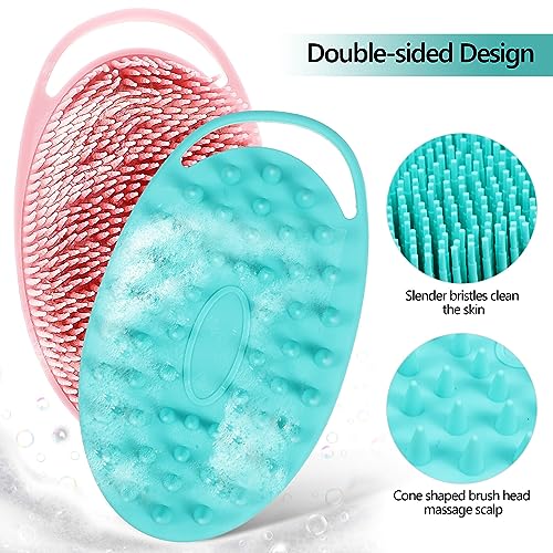 Silicone Body Scrubber 2PCS Silicone Loofah with Hanging Loop Body Wash Scrubber for Use in Shower Exfoliating Mens Women - Image 3