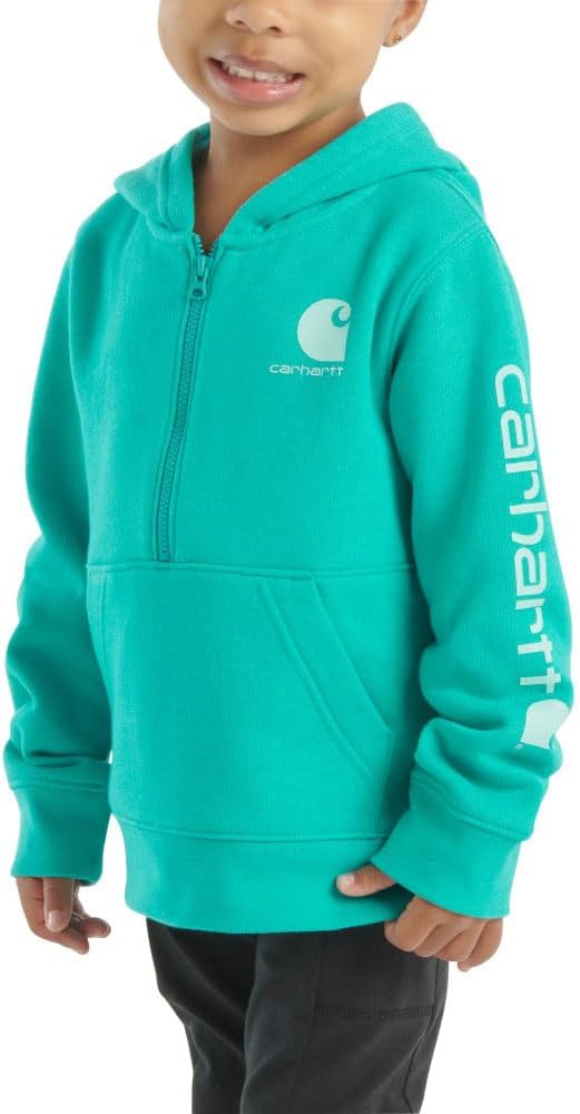 Carhartt Kid's CA7106 Long-Sleeve Quilted Jersey Half-Zip Sweatshirt - Girls