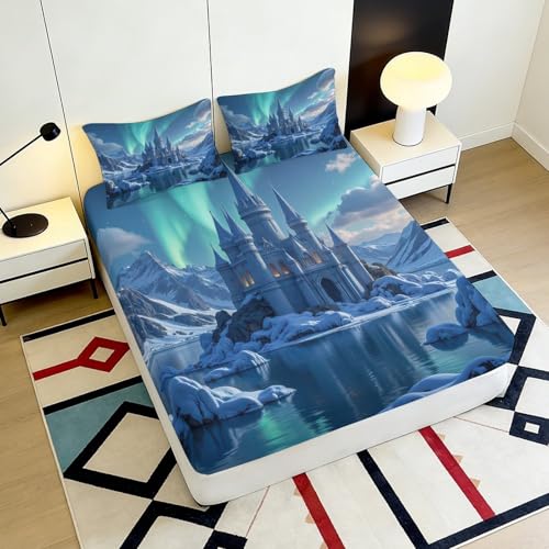 Drap-housse microfibre 90x200x25 lit ado imprimé 3D Eisburg - 6