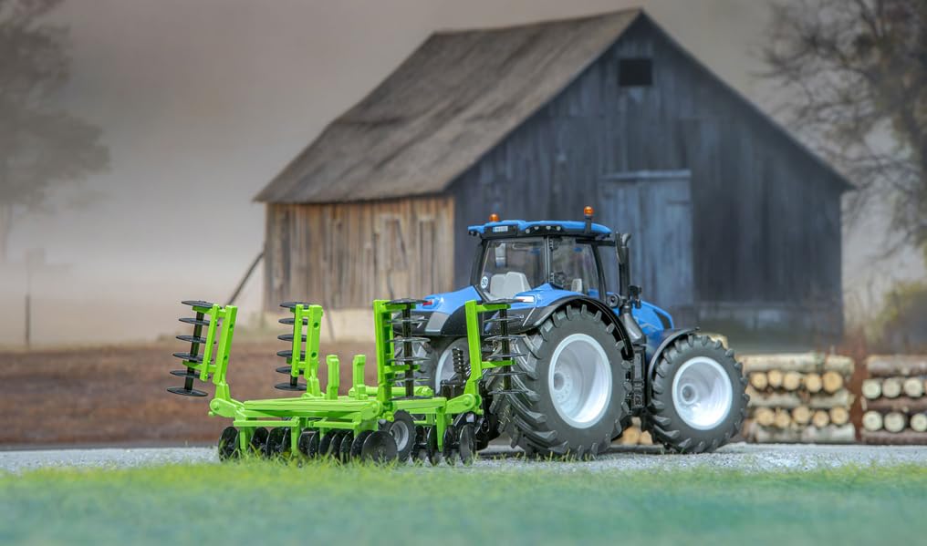 siku 2071, Brona talerzowa, 1:32, Metal/Tworzywo sztuczne, Zielony/Czarny, Rozkładane ramiona z ruchomymi talerzami, Gumowane opony, Zabawkowy model kompatybilny z zaczepami przyczep traktorów 1:32