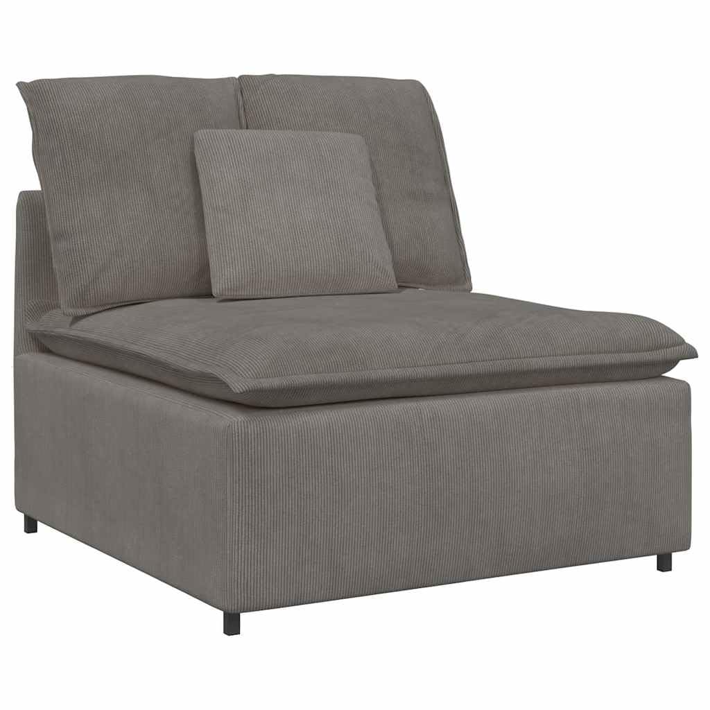 Sofá modular con cojín de pana gris claro, 317 x 217 x 64 cm, esquina tapizada, con estructura de metal y relleno de espuma para salón, salón y cine en casa