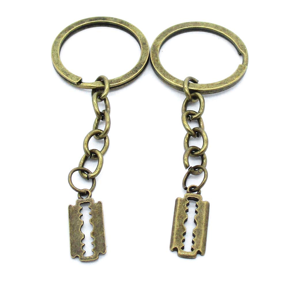 4044 Charms Antique Bronze 5 Pieces Tone Keychain Keyring Jewellery Clasps Suppliers Tk0959 Razor Blade