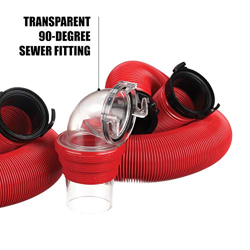 Valterra EZ Coupler 20Foot RV Sewer Hose Kit, Universal Sewer Hose for