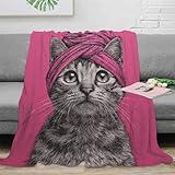 3D gedruckt Wearing Turban Bettdecke Mikrofaser weich warm Bettwäsche Hand Drawn Sofadecke fusselfrei maschinenwaschbar für Paare Haushalte Gäste 80×90inch(200x230cm)