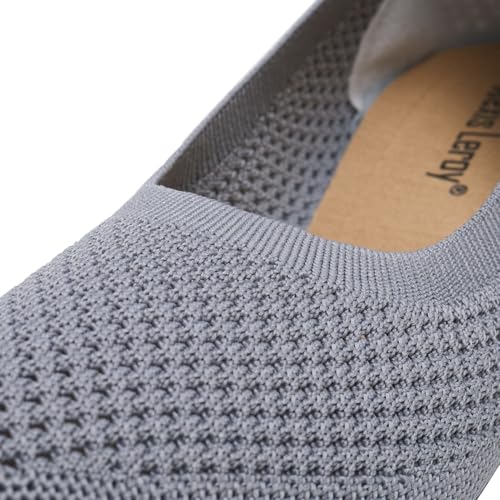 Image of Alexis Leroy Women's Loafer Mesh-Breathable Walking Shoes Slip On Casual Elastic Knit Lightweight Dressy Ballet Shoes