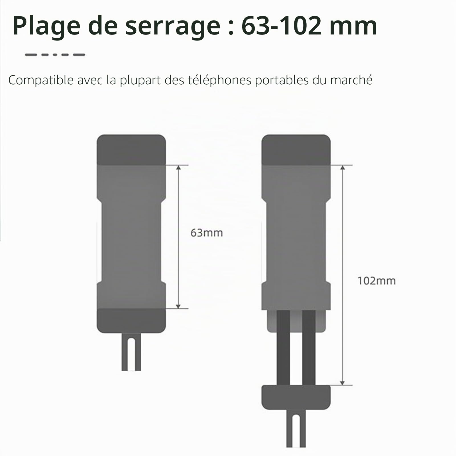 Support d'extension pour téléphone portable DJI OSMO Pocket 3, support avant de smartphone avec adaptateur à vis 1/4 compatible avec caméra Pocket 3
