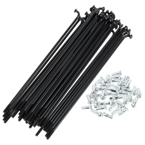 RATCHROLL 1 Set Universal Bicycle Spokes 12G 143mm Length Bike Wheel Spokes Nipple Black Carbon Steel