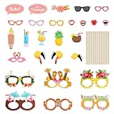 IDNVFY 14 Accesorios Temáticos Hawaianos, 6 Vasos, Decoraciones De Fiesta...