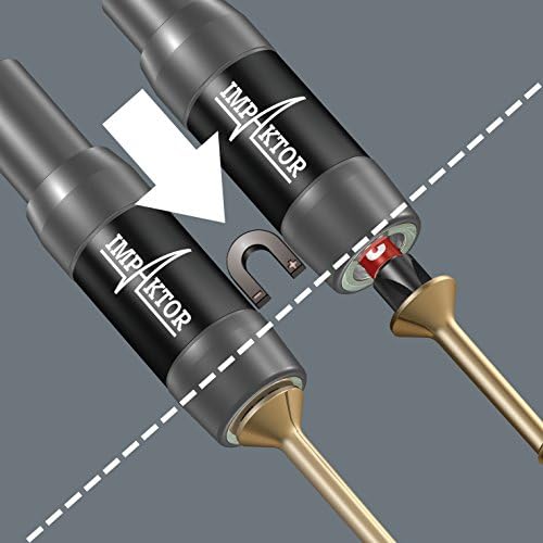 Wera 897/4 IMP R SB Impaktor TriTorsion Bit Holder with retaning ring and ring magnet, 1/4" Hex Drive x 75 mm, 05073990001