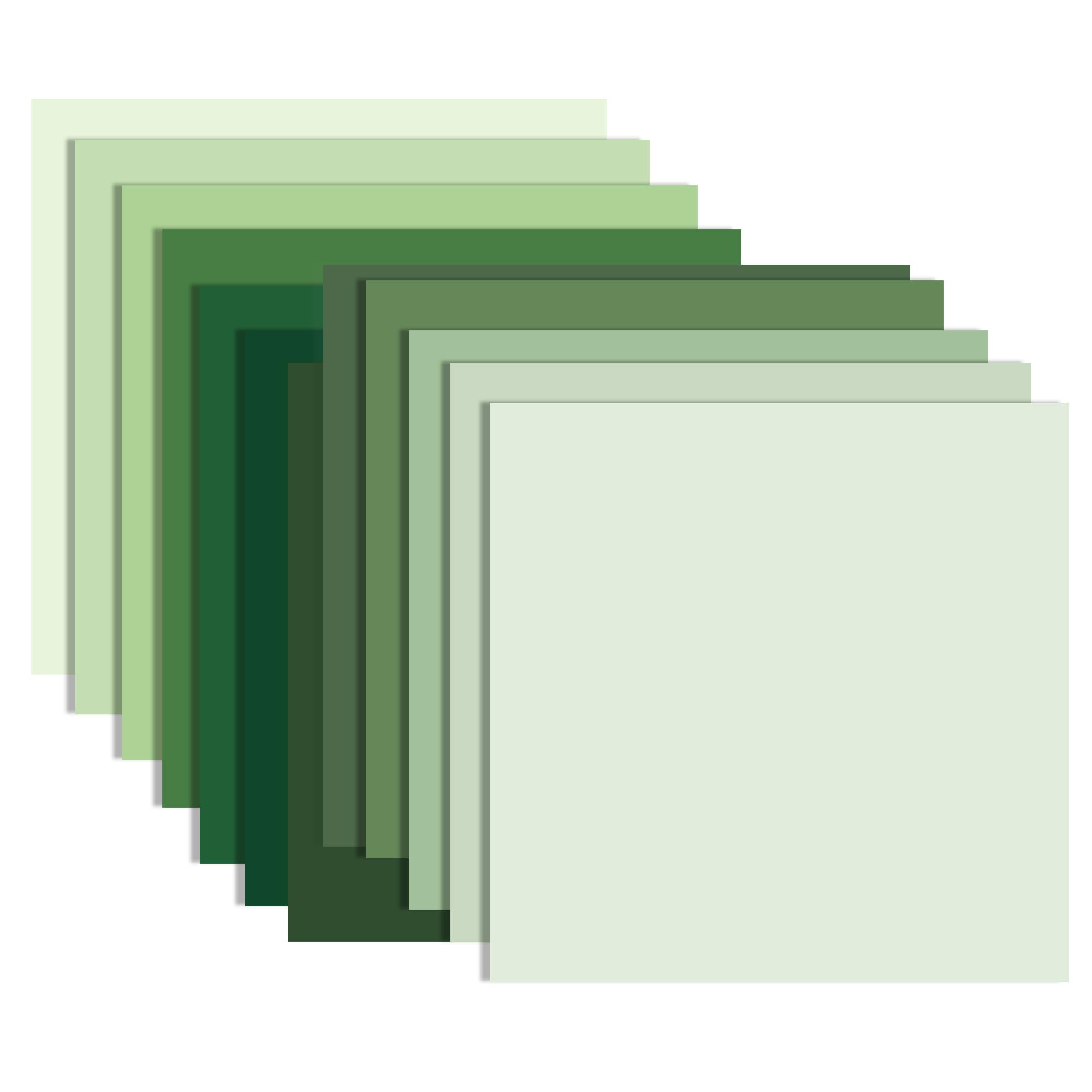 JOINFANXIN 24 PCS Spring Plaid Scrapbook Paper Pad, Solid Green Double Sided Decorative Paper, Scrapbook DIY Decorative Background Paper, aint Park