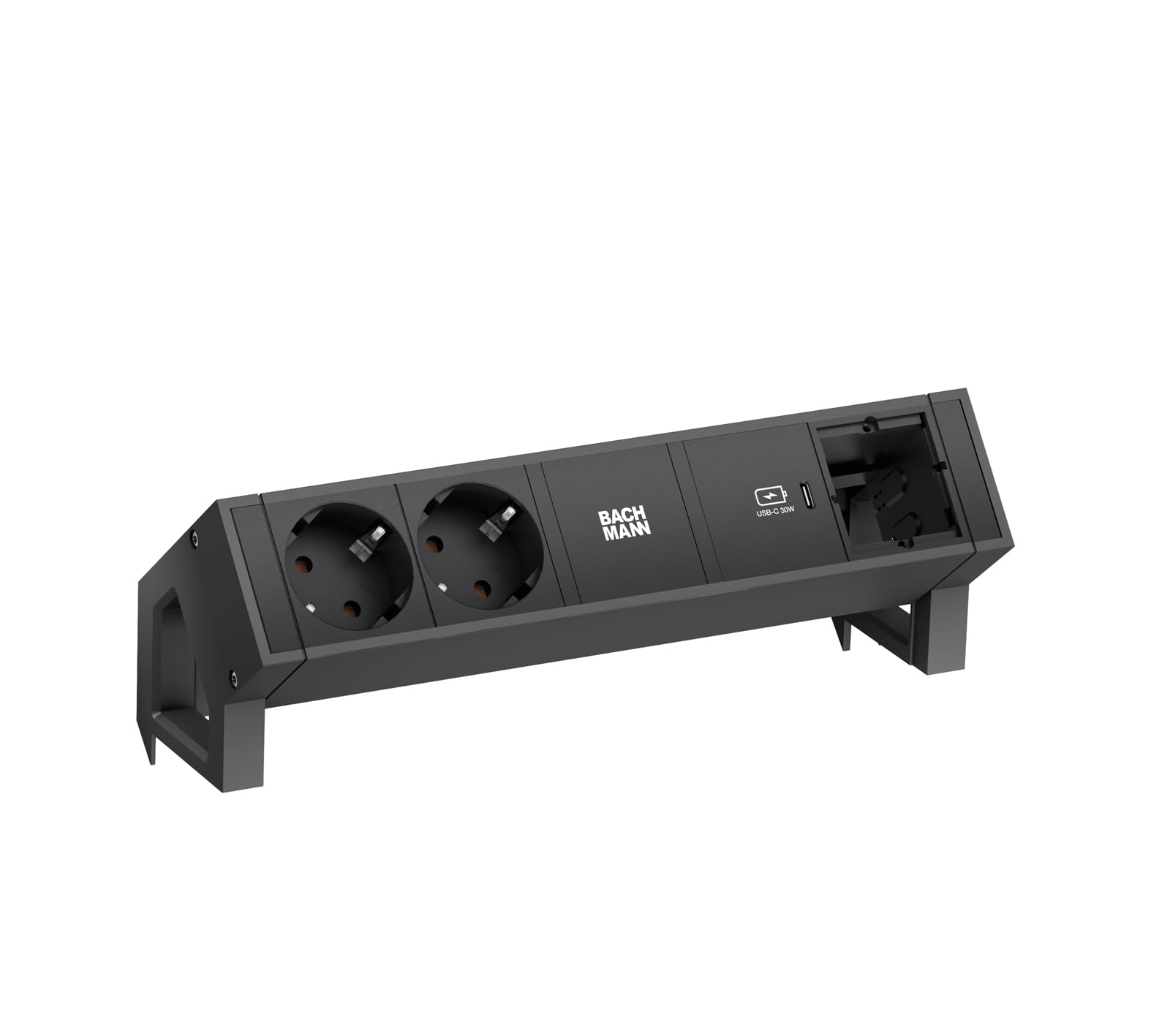 BACHMANN DESK2 2xSchutzkontakt USB C, USB Charger 30W 1xABD 0.2m GST18 Black